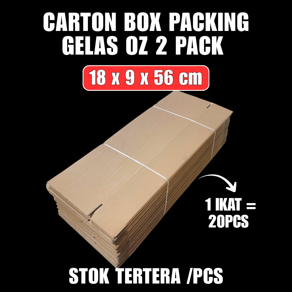 Carton Box Packing Gelas oz 2pack 18x9x56cm
