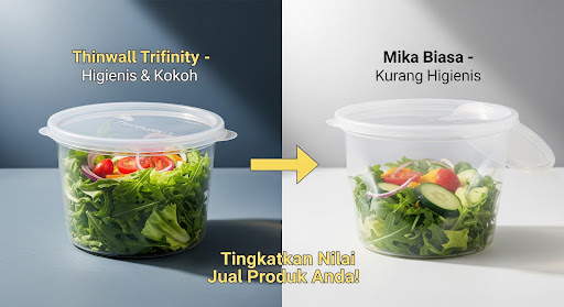 Pentingnya memilih kemasan yang tepat sesuai jenis makanan. Gunakan wadah Trifinity yang tahan bocor dan microwave safe untuk menjaga kualitas hidangan serta meningkatkan nilai jual produk Anda