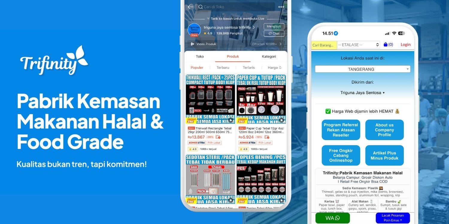 Bingung mencari produk Trifinity asli karena banyak toko menggunakan gambar yang terlihat mirip