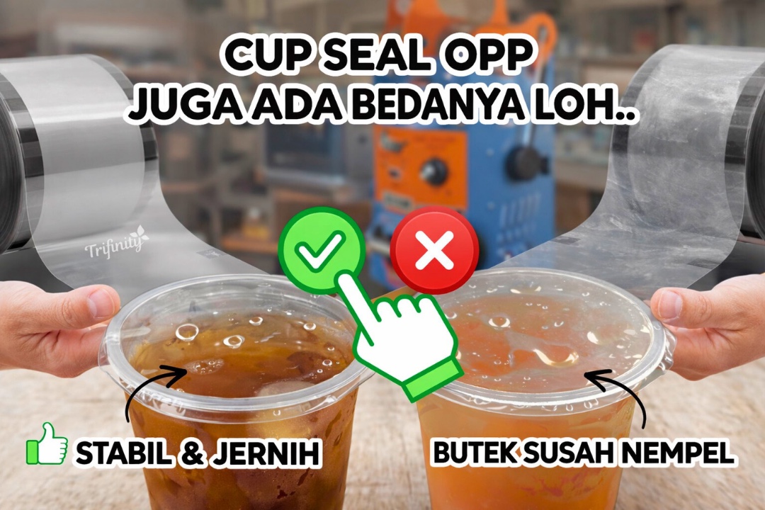 Perbandingan Seal Cup Trifinity Jernih vs Butek