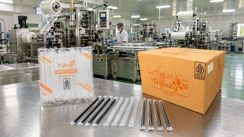 Pabrik sedotan Steril Poci dan Bubble Boba Trifinity ukuran real bahan ori 100% tebal kuat tidak berbau tidak getas dibungkus plastik satu-satu higienis halal harga pabrik langsung kirim dari Tangerang Bandung Medan Surabaya Semarang Sorong