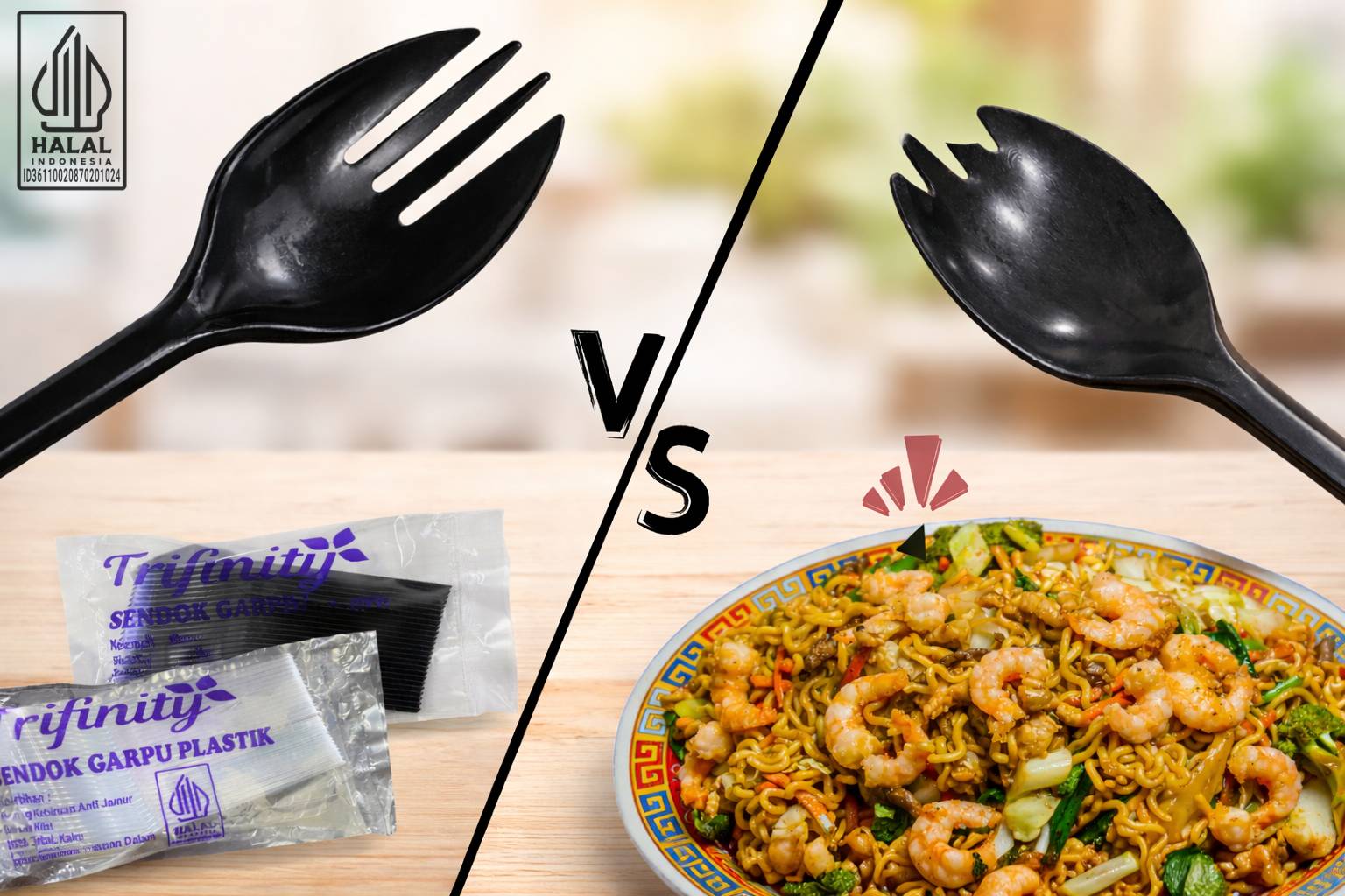 Spork Trifinity Sendok Garpu Plastik Tebal Kuat