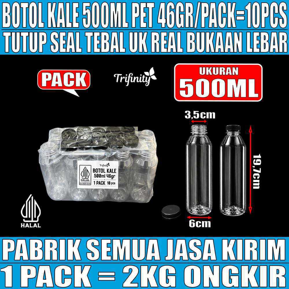 Botol Kale Plastik Pet 500ml Pack 10pcs