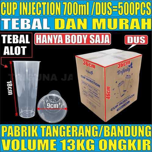 Cup Injection 700ml 24oz Dus 500pcs Thinwall Cup Injection Rata Transparan Halal L2TMR220T4H9