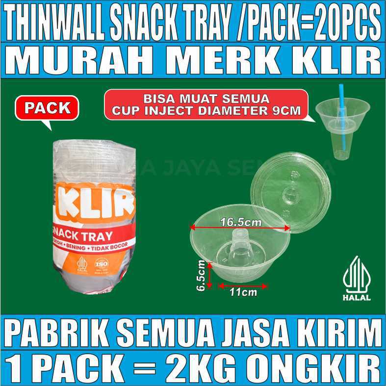 Thinwall Snack Tray Pack 20pcs u Cup Injection semua ukuran