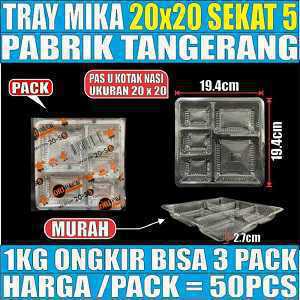 Mika 20S5 Tray 5Sekat 20x20 u Kotak Nasi Pack 50pcs
