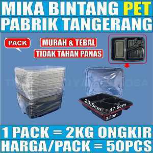 Mika PET Bento Bintang 4 Sekat 50pcs
