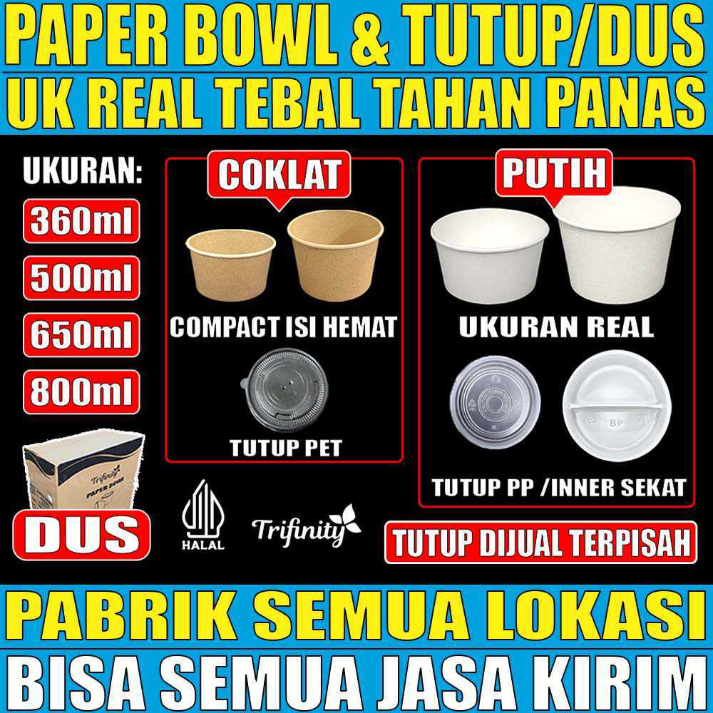VARIAN Paper Bowl Body Tebal 14gr n Tutup Trifinity