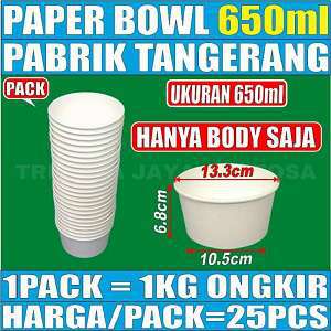 Paper Bowl 650ml Pack 25pcs Trifinity