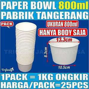 Paper Bowl 800ml Pack 25pcs Trifinity
