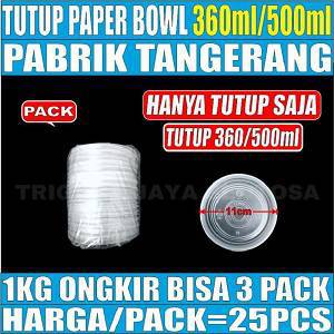 Tutup Paper bowl 360ml n 500ml Pack 25pcs Trifinity