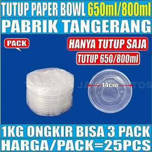 Tutup Paper Bowl 650ml n 800ml Pack 25pcs Trifinity