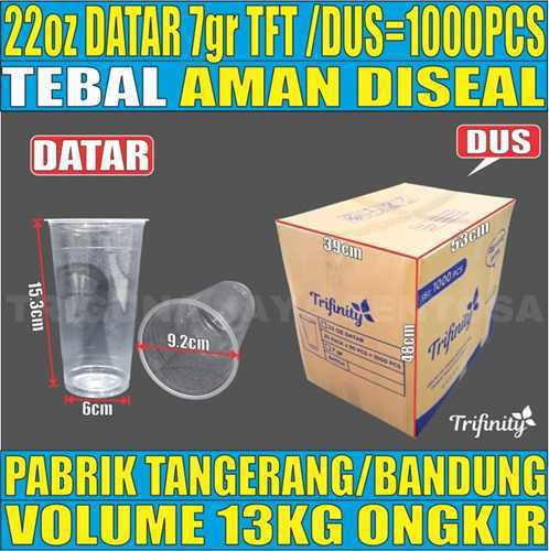 Gelas 22oz DATAR 7gr Trifinity Dus 1000pcs Halal L2TMR212T4H6