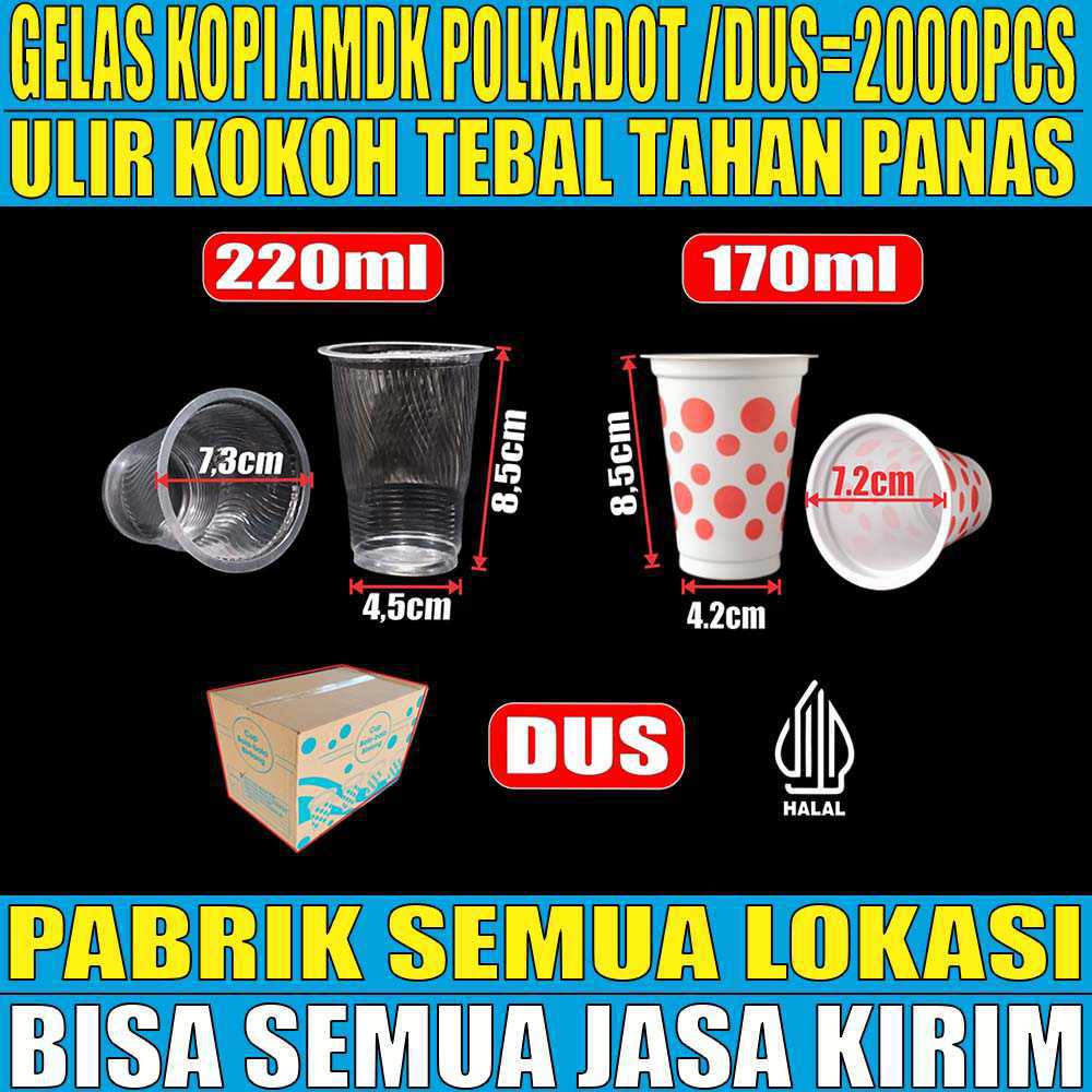 VARIAN Gelas Kopi Aqua AMDK n Polkadot