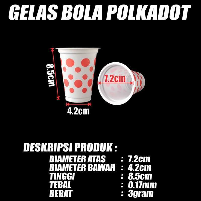 gelas plastik bola bola 170ml dus 2000pcs