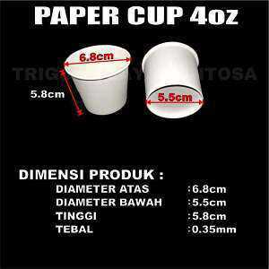 paper cup 4oz dus 1000pcs hanya body halal tebal