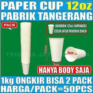 Paper Cup 12oz Polos Pack 50pcs Hanya Body