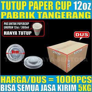 Tutup Paper Cup 12oz 360ml Dus 1000pcs L2BRT