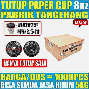 Tutup Paper Cup 8oz Dus 1000pcs L2BRT