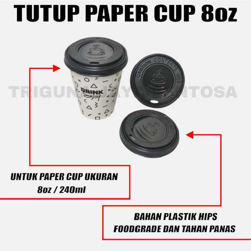tutup paper cup 8oz dus 1000pcs halal