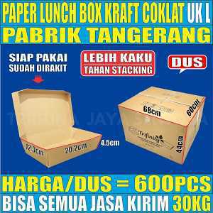 Paper Lunch box Tutup Coklat Kotak Kraft Uk L Dus 600pcs  TFT L2BRT