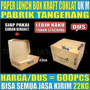 Paper Lunch box Tutup Coklat Kotak Kraft Uk M Dus 600pcs TFT L1TMR