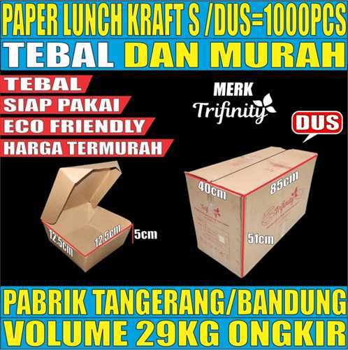 Paper Lunch S Kraft Dus 1000pcs box Tutup TRIFINITY Halal L1brtT4H4