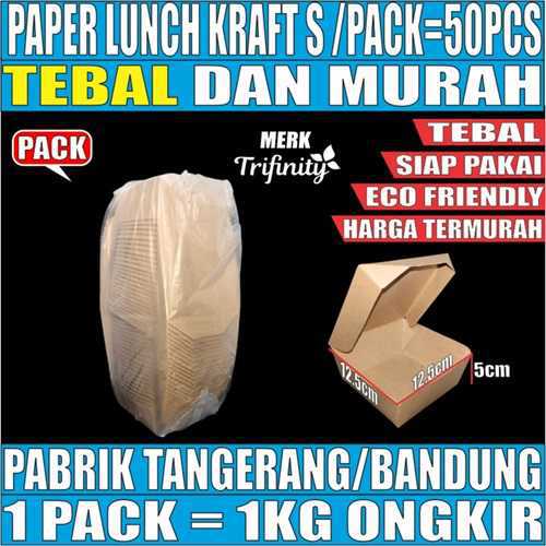Paper Lunch S Kraft Pack 50pcs Kotak TRIFINITY Halal