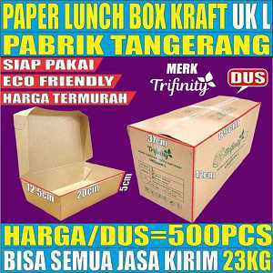 Paper Lunch box Tutup Kraft Uk L Dus 500PCS TRIFINITY L2BRT