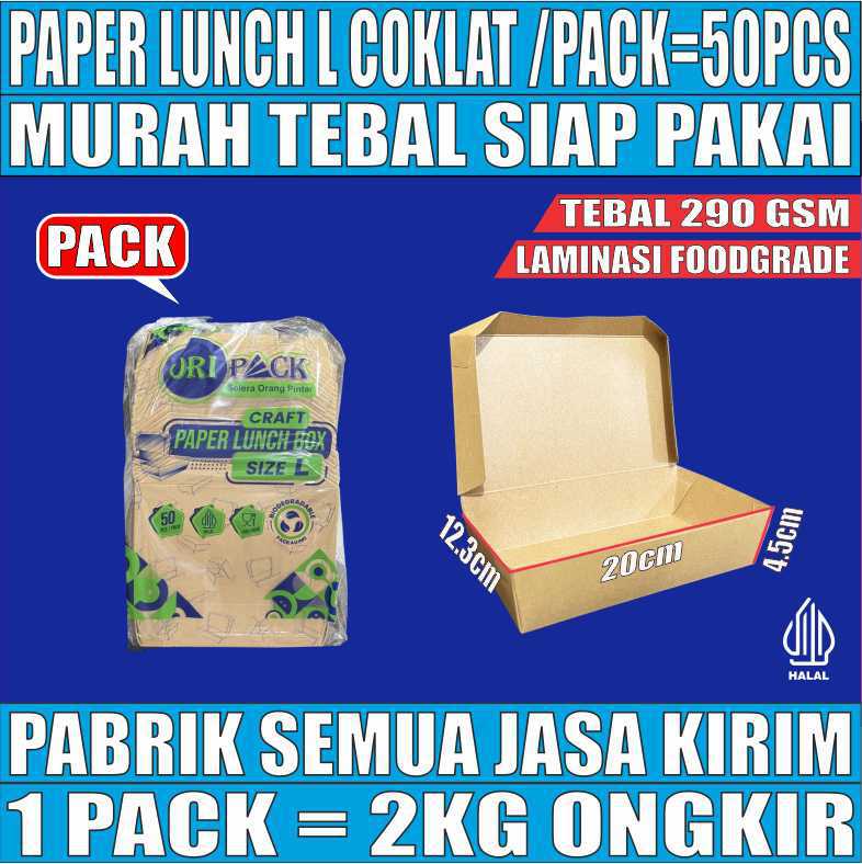 Paper Lunch Oripack L Coklat PACK 50pcs
