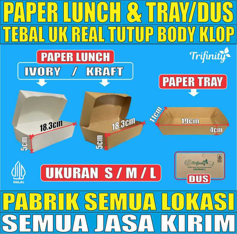 VARIAN Paper Lunch n Food Tray Tebal 28gr