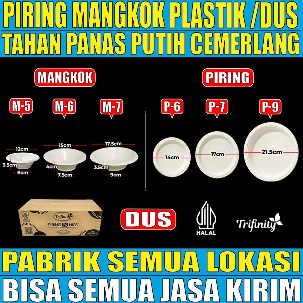 VARIAN Piring Mangkok Plastik Tebal 9gr