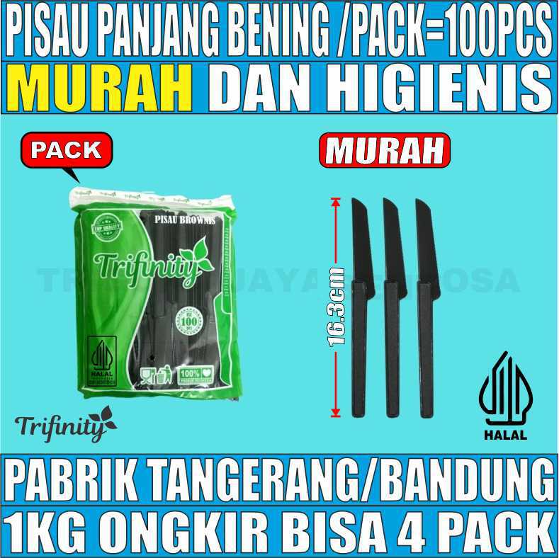 Pisau Panjang Hitam Pack 100pcs Trifinity Halal