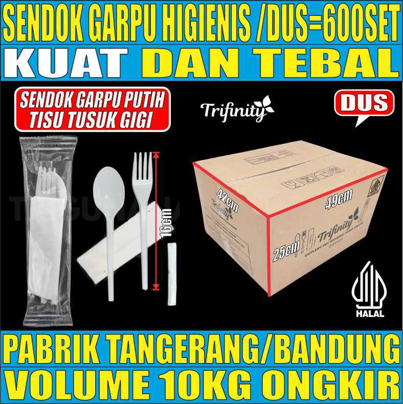 Sendok Garpu Tisu Tusuk Gigi Putih Steril Dus 600pcs Halal Tebal 8gr