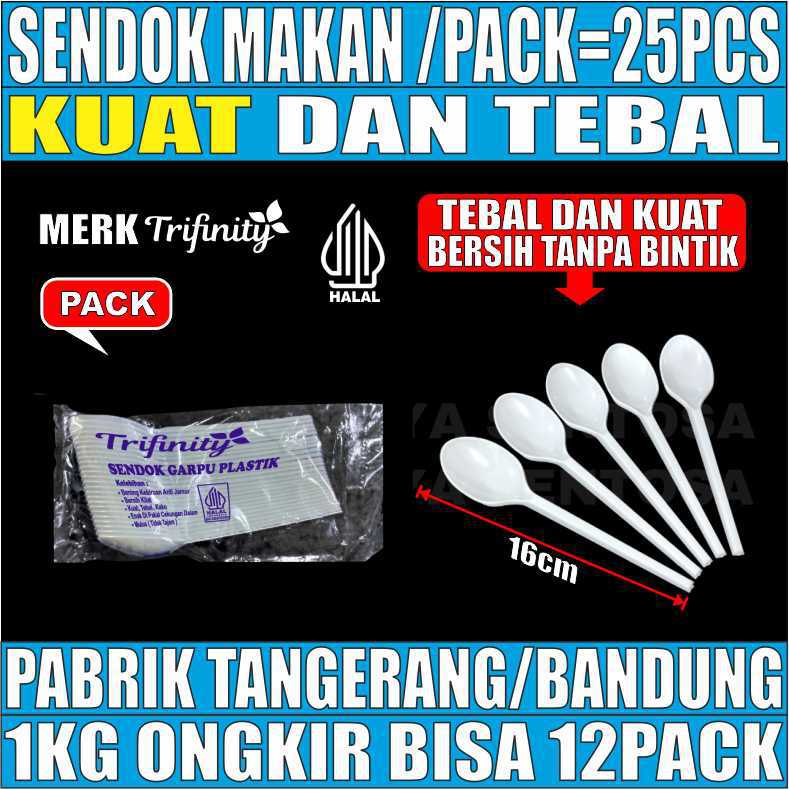 Sendok Makan Putih Pack 25pcs Halal