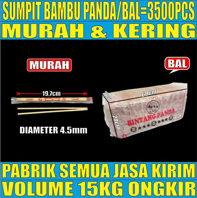 Sumpit PANDA Higienis Ball Bambu 4,5mm 3500set