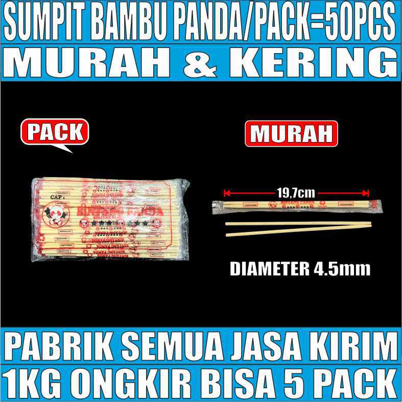 Sumpit PANDA Bambu Higienis Pack 50set