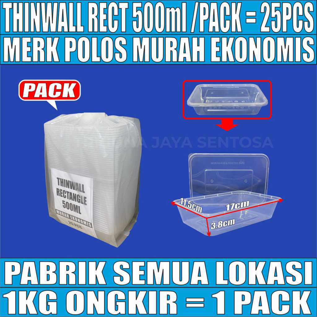 Thinwall POLOS Rect 500ml Pack 25pcs