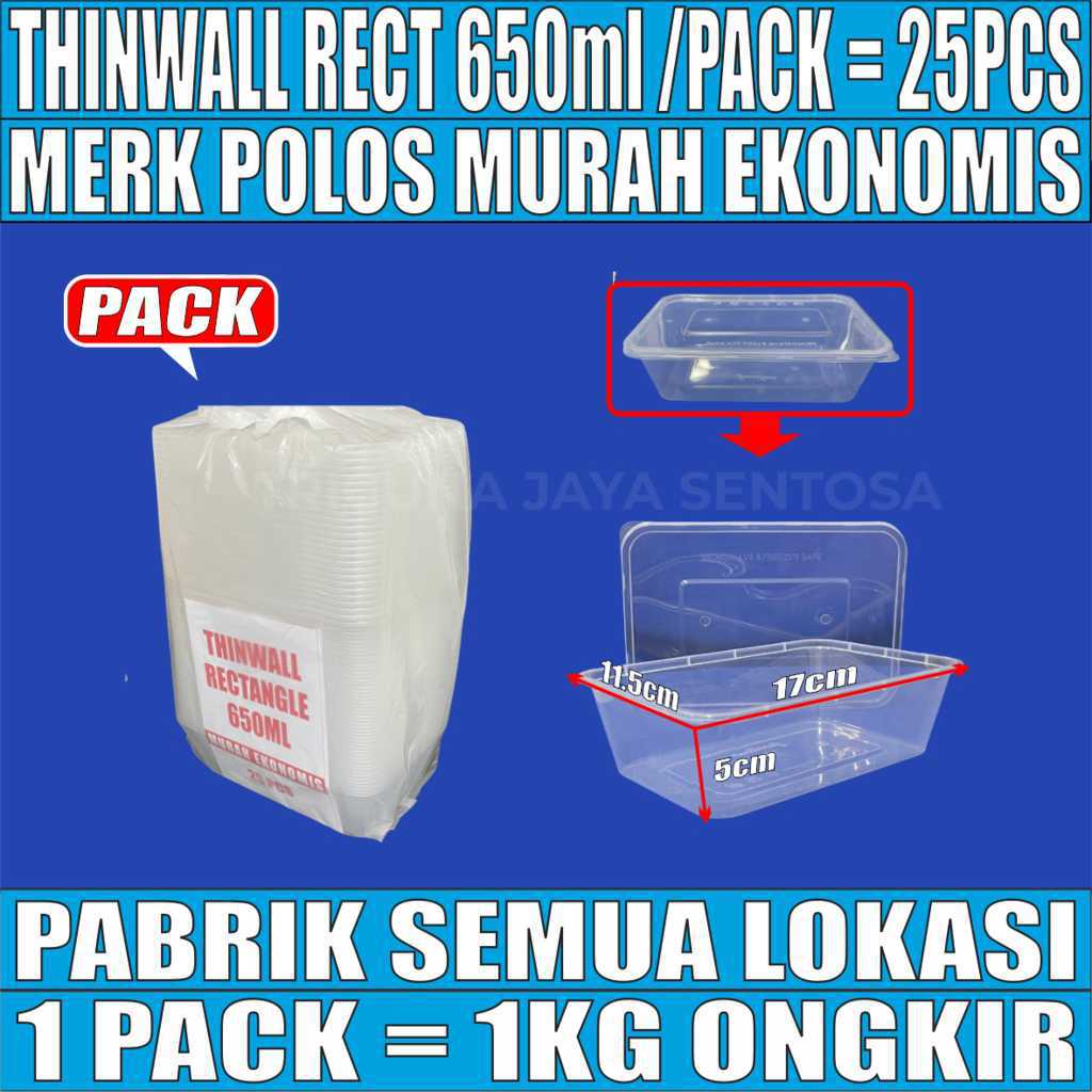 Thinwall POLOS Rect 650ml Pack 25pcs