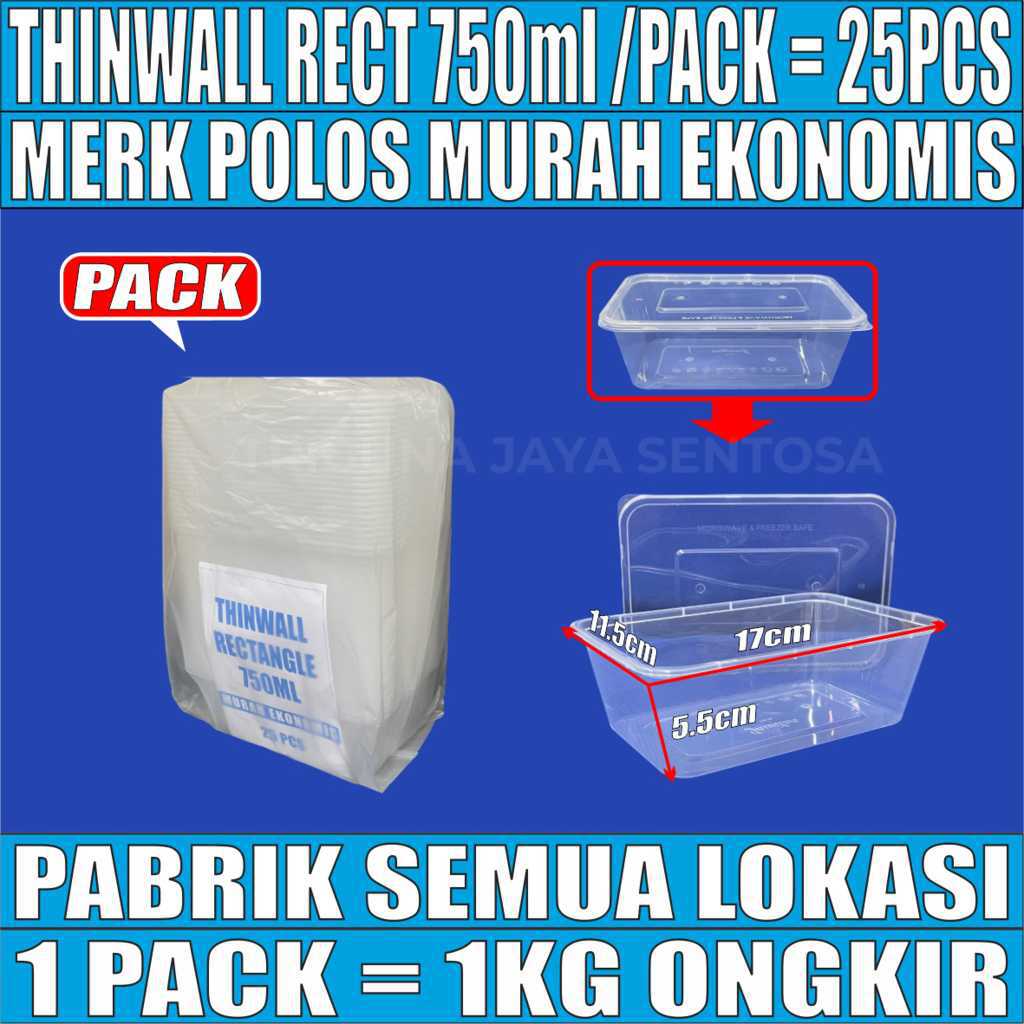 Thinwall POLOS Rect 750ml Pack 25pcs