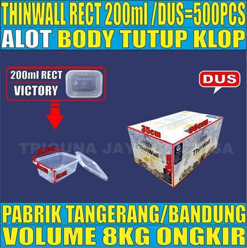 Thinwall Rect 200ml Dus 500pcs Victory Tebal 10.9gr vct