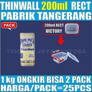 Thinwall Rect 200ml Pack 25pcs Victory