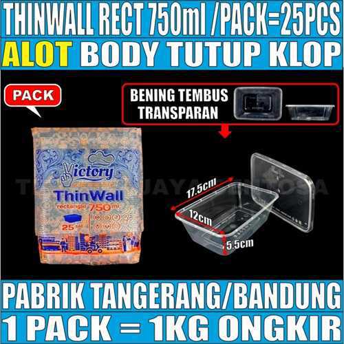 Thinwall Rect 750ml Pack Victory 25pcs