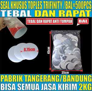 Seal aluminium u Toples PET Trifinity Segel Induksi Jar BALL 500PCS
