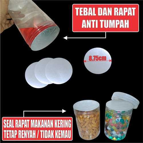 Seal aluminium per pcs u Toples PET Trifinity Segel Induksi Jar