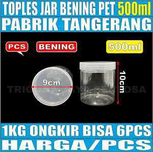 Toples Jar Silinder Bening Pet 500ml 1pcs