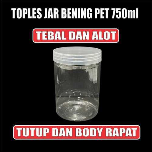 Toples 750ml per 1pcs 42gr Jar Silinder Bening Pet Tebal