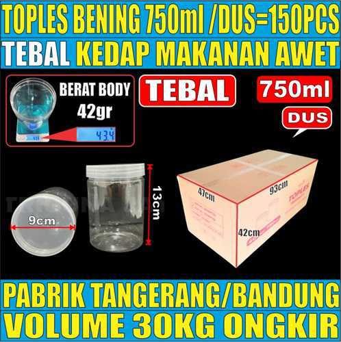 Toples 750ml DUS 150pcs 42GR Jar Silinder Bening Pet LT2BRT221T3H8