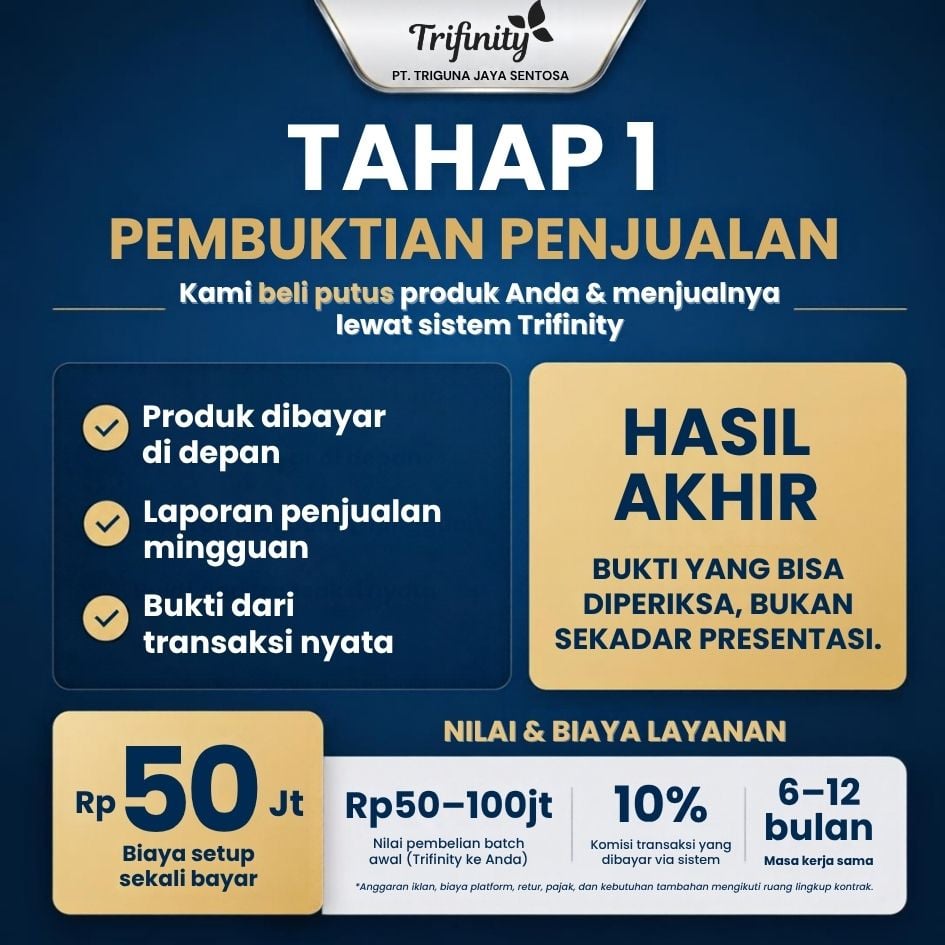 Tahap 1 Pembuktian Penjualan Dengan Sistem Trifinity